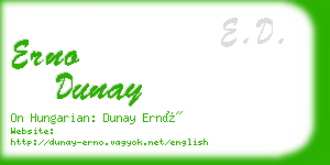 erno dunay business card